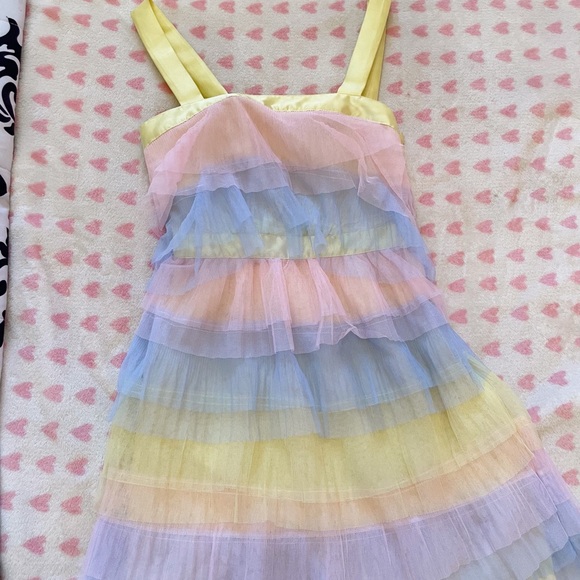 NWT Asos DEISGN Color Block Tulle Dress - Picture 3 of 5